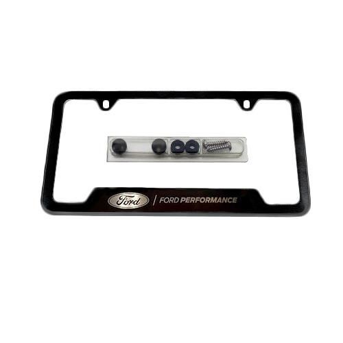 FORD PERFORMANCE LICENSE PLATE FRAME - BLACK STAINLESS STEEL Part No M-1828-SS304BK